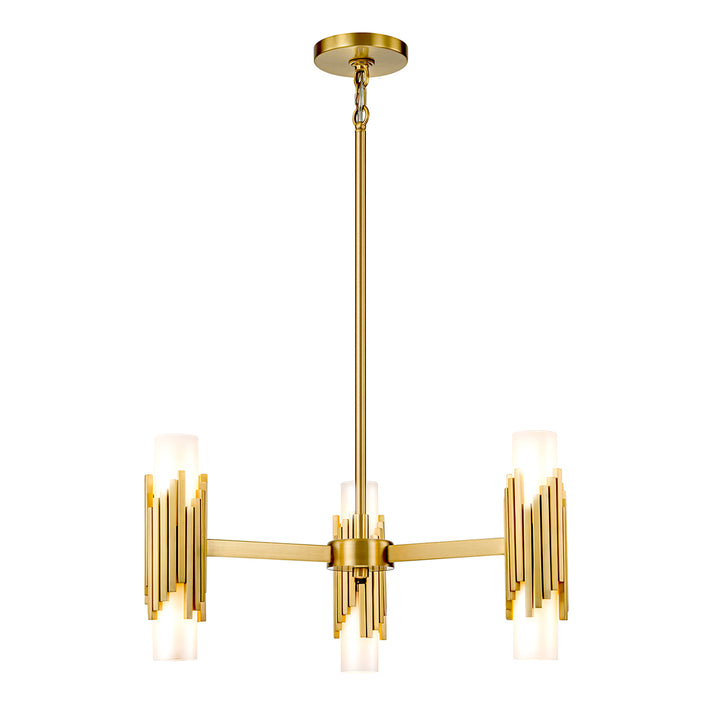 Marvel 6 Light Chandelier – Aged Brass