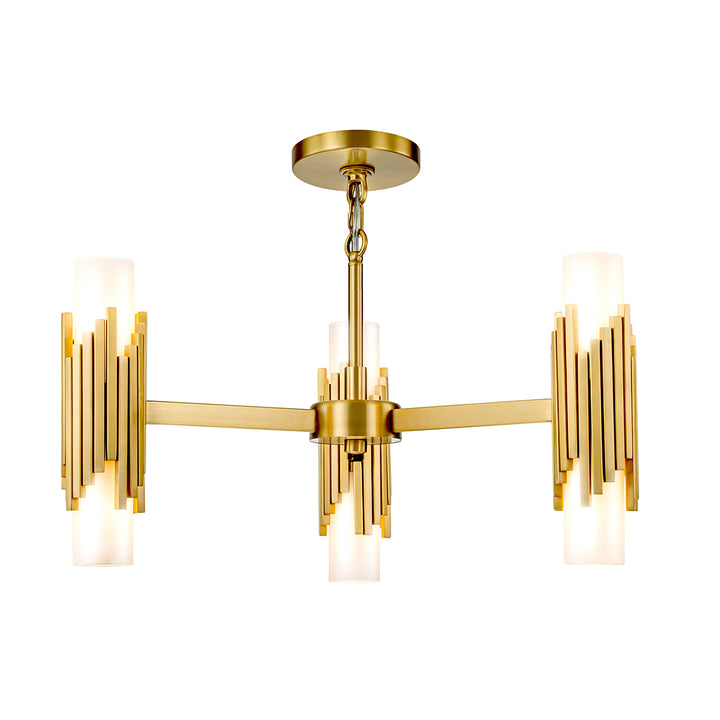 Marvel 6 Light Chandelier – Aged Brass