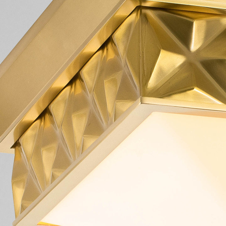 Alpha 4 Light Flush Mount Aged Brass