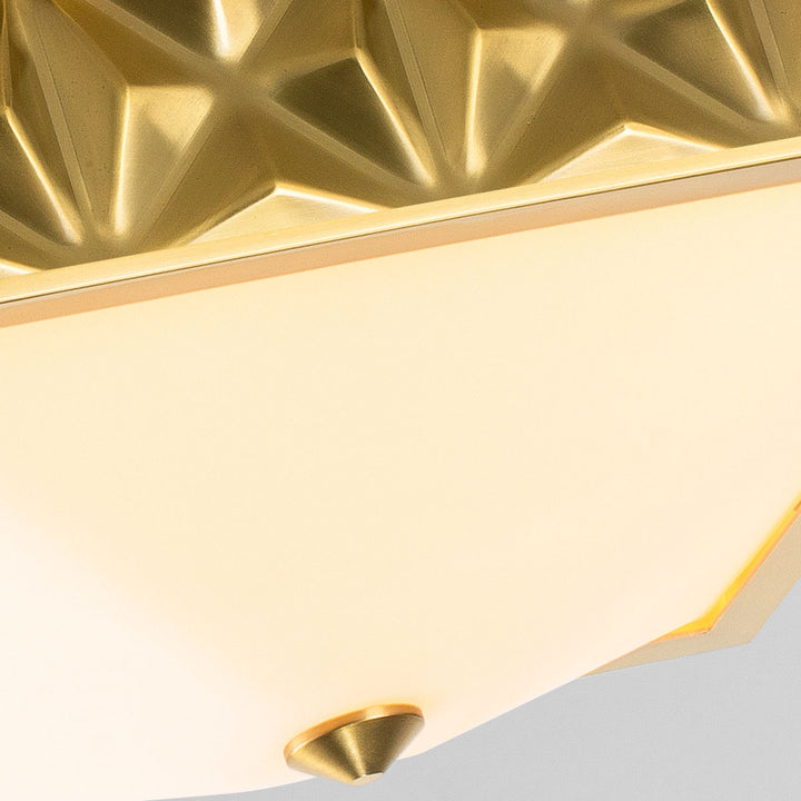 Alpha 4 Light Flush Mount Aged Brass