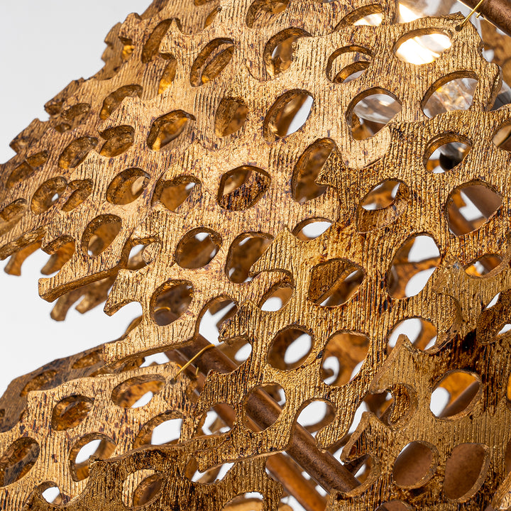 Coral Chandelier by Karyl Pierce Paxton – 3 Tier Gold Leaf