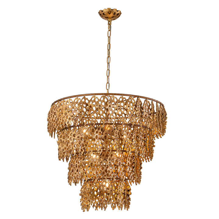 Coral Luxe Pendant – Gold Leaf 4 Tier