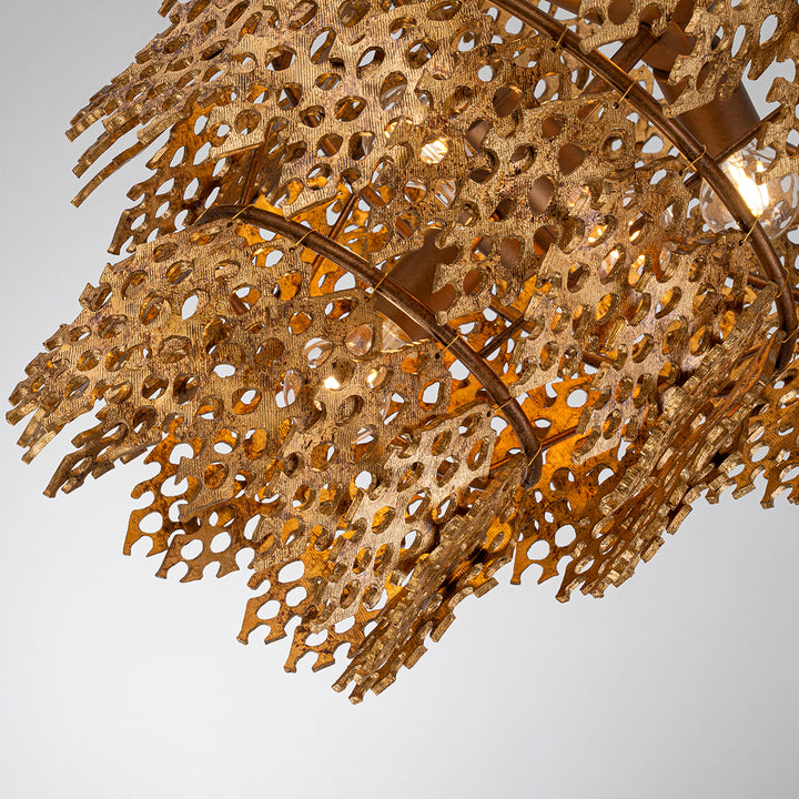 Coral Luxe Pendant – Gold Leaf 4 Tier