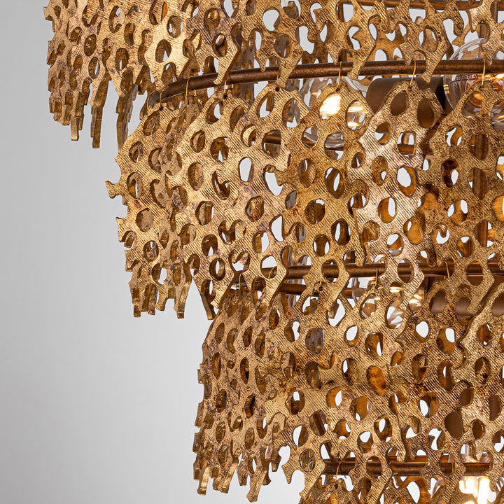 Coral Luxe Pendant – Gold Leaf 4 Tier