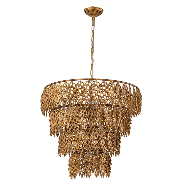 Coral Luxe Pendant – Gold Leaf 4 Tier