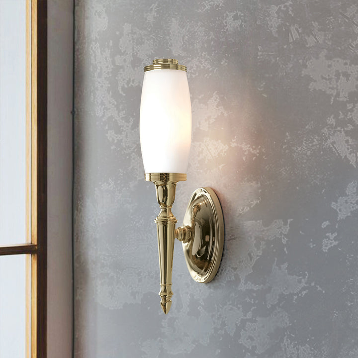Dryden-5 1 Light Bath Light in Polished Brass