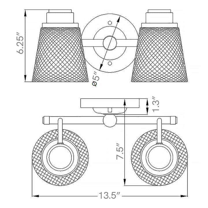 Hudson 2 Light Bath Light in Polished Chrome