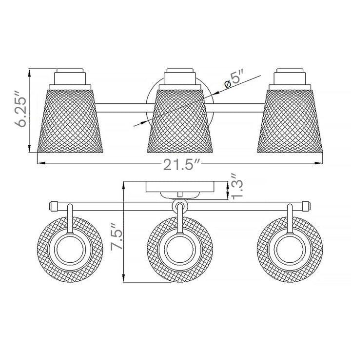 Hudson 3 Light Bath Light in Polished Chrome
