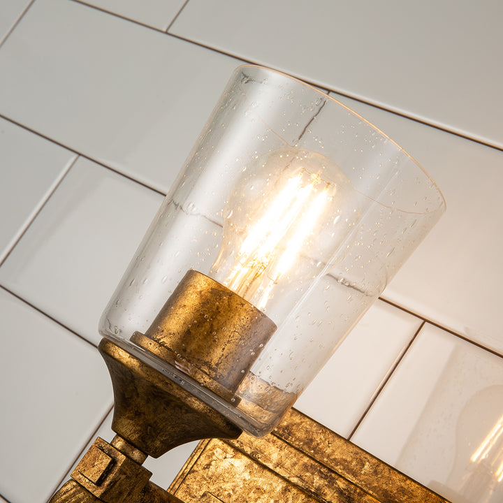 Vetiver 2 Light Bath Bar in Gold F2