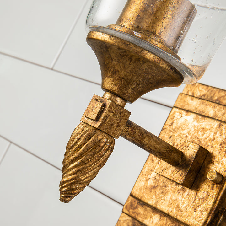 Vetiver 2 Light Bath Bar in Gold F2