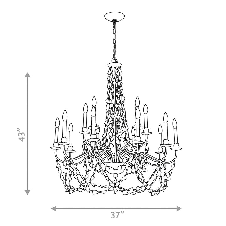 Mosaic 15-Light Chandelier – Antiqued Gold