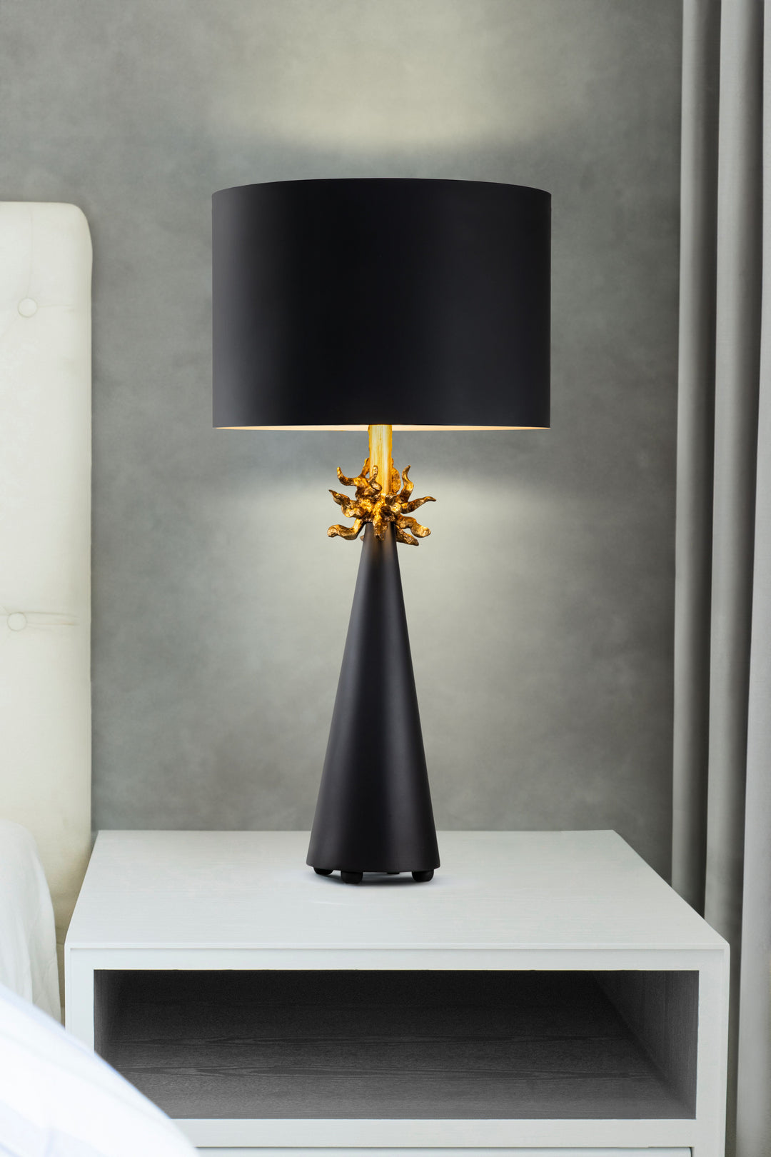 Neo 1 Light Table Lamp - Black and Gold with Black Shade