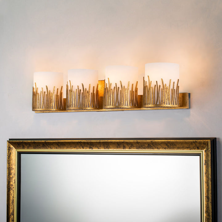 Sawgrass 4 Light Bath Bar In Distressed Gold