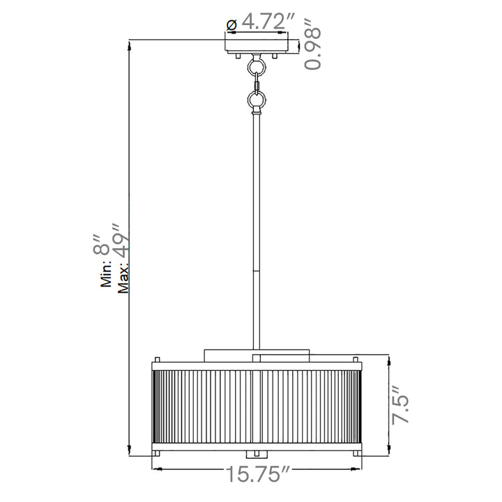 Corona 3 Light Pendant in Bronze