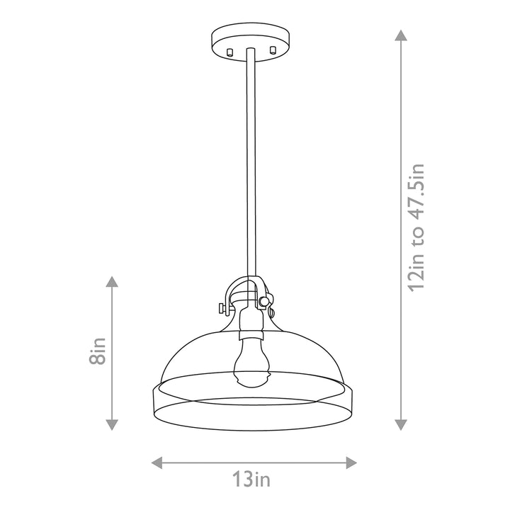 Hampton 1 Light Duo-Mount Pendant - Graphite