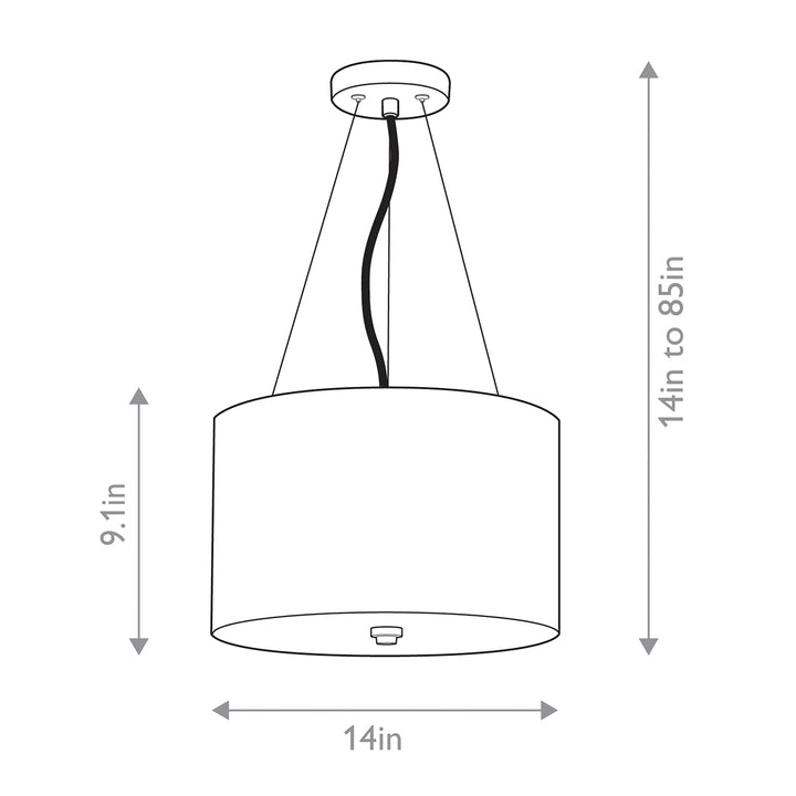 Pearce 3 Light  14" Pendant - Aged Brass