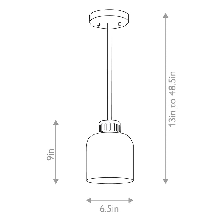 York 1 Light Duo-Mount Pendant - Black