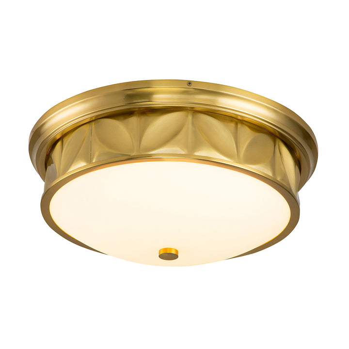 Epsilon 3 Light Flush Mount Aged Brass