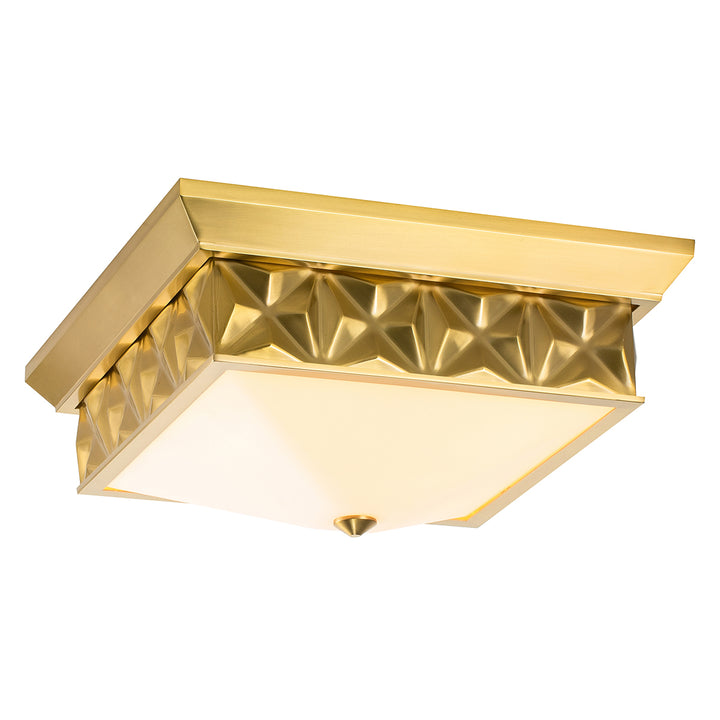 Alpha 4 Light Flush Mount Aged Brass