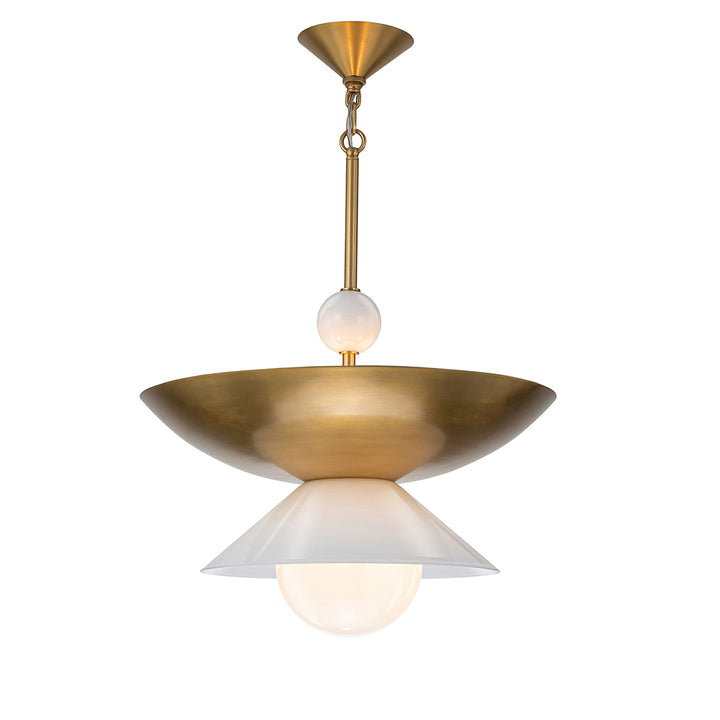 Saucer 4 Light Small Pendant in Aged Brass