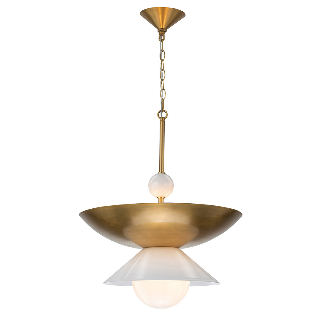 Saucer 4 Light Small Pendant in Aged Brass