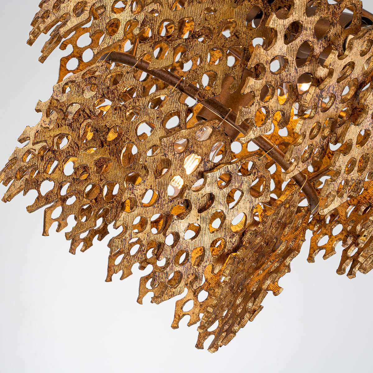 Coral Chandelier by Karyl Pierce Paxton – 3 Tier Gold Leaf Coral Chandelier by Karyl Pierce Paxton – 3 Tier Gold Leaf