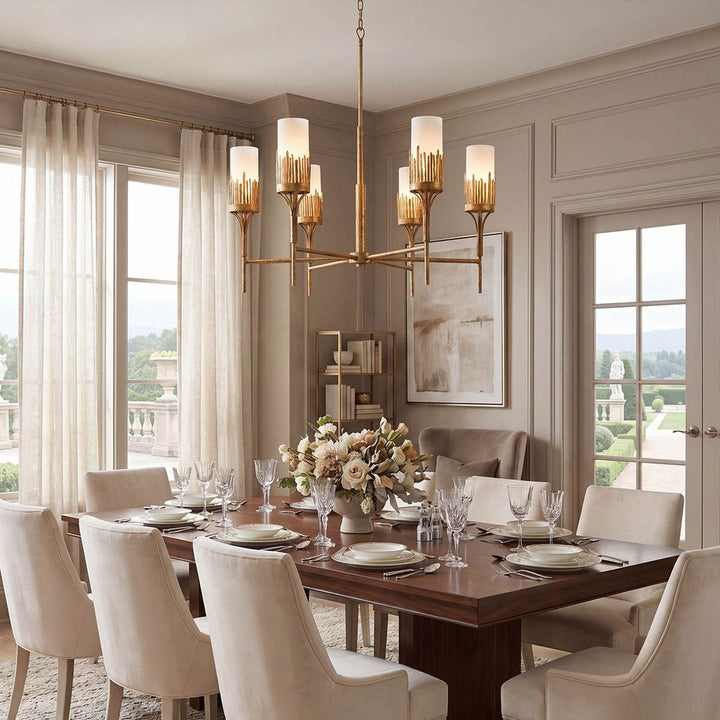 Sawgrass 9 Lt Chandelier in Gold Leaf