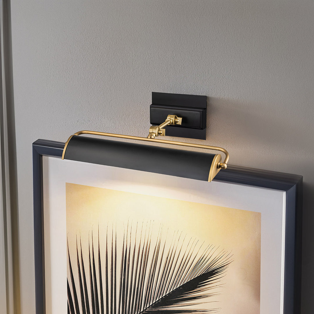Winchfield Medium Picture Light in Aged Brass and Matte Black