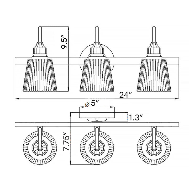 Addison 3 Light Bath Light in Polished Chrome