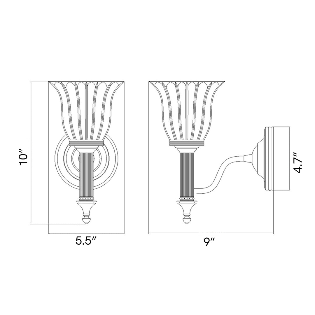 Carroll1 1 Light Bath Light in Polished Bronze