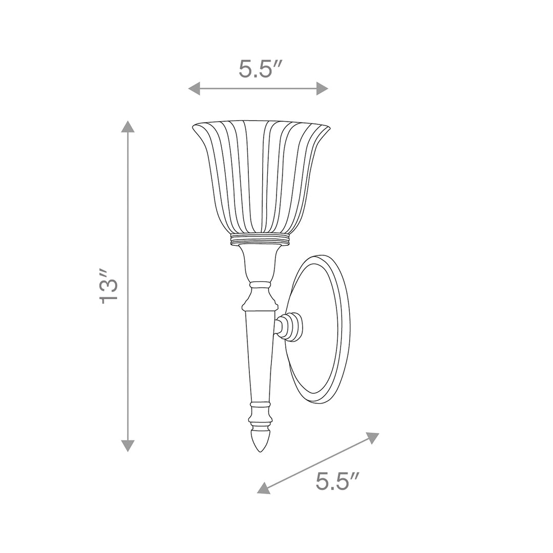 Dryden-1 1 Light Bath Light in Polished Brass