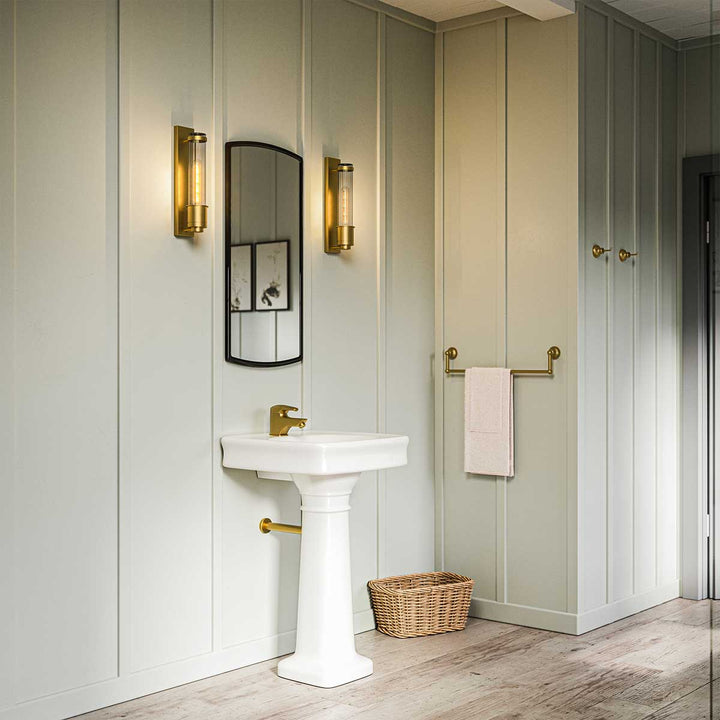 Wellington 1 Light Bath Light in Aged Brass