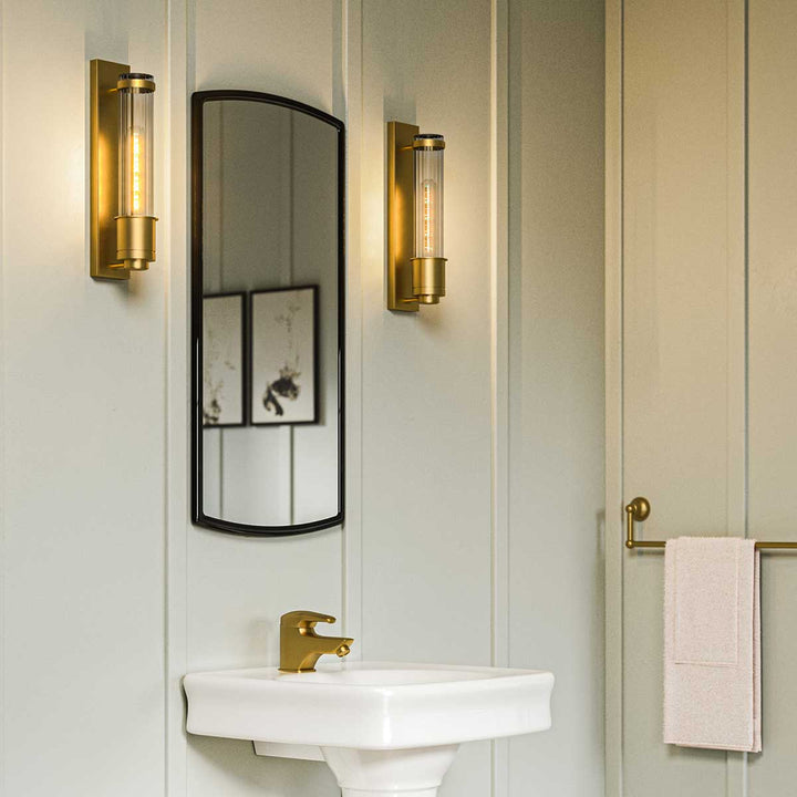 Wellington 1 Light Bath Light in Aged Brass