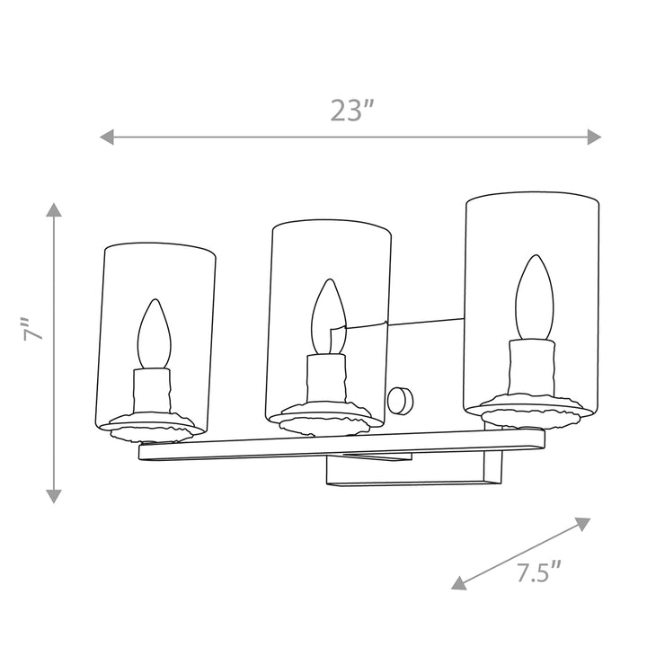 Bolivar 3 Light Bath Bar