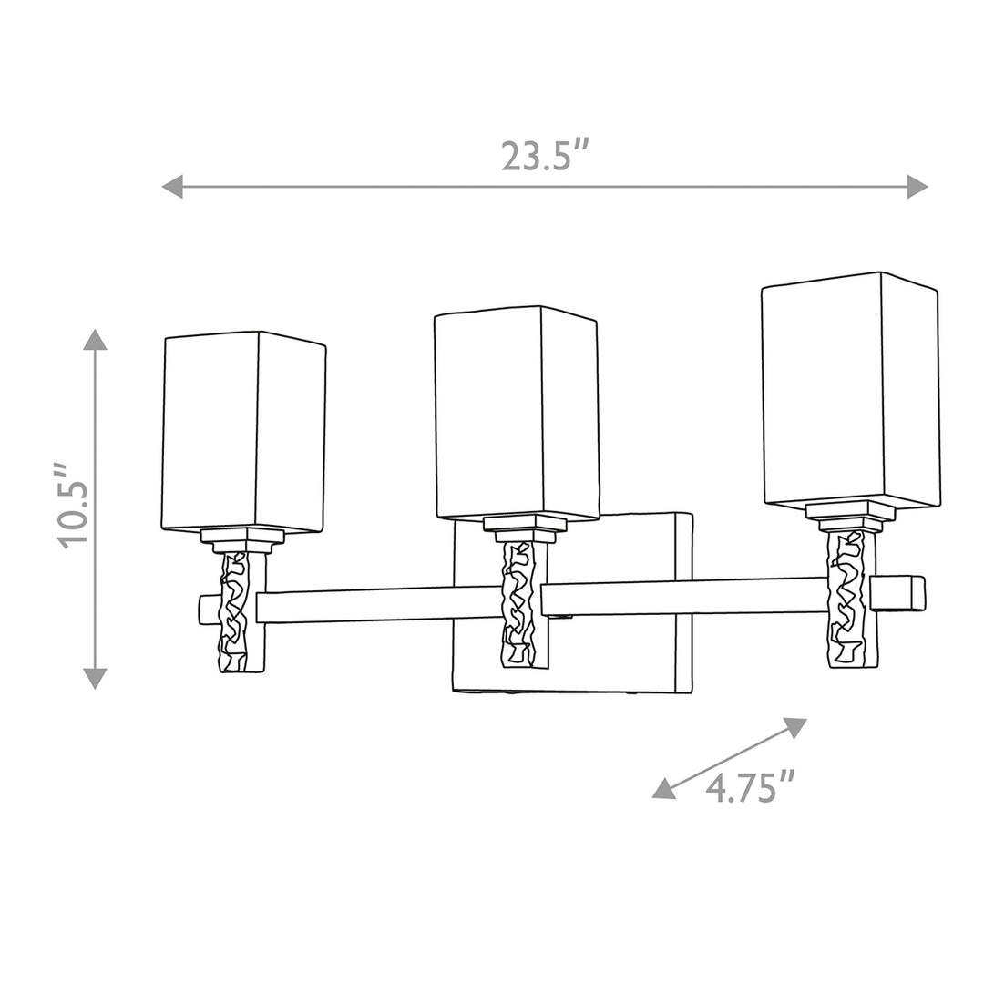 Jack 3 Light Bath Bar in Aged Brass