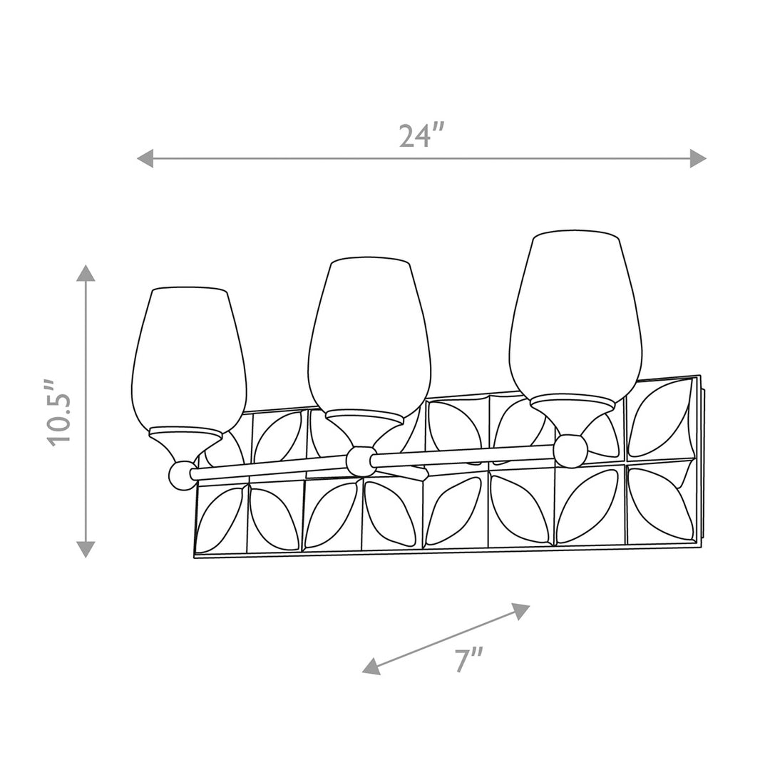 Epsilon 3 Light Bath Bar Aged Brass