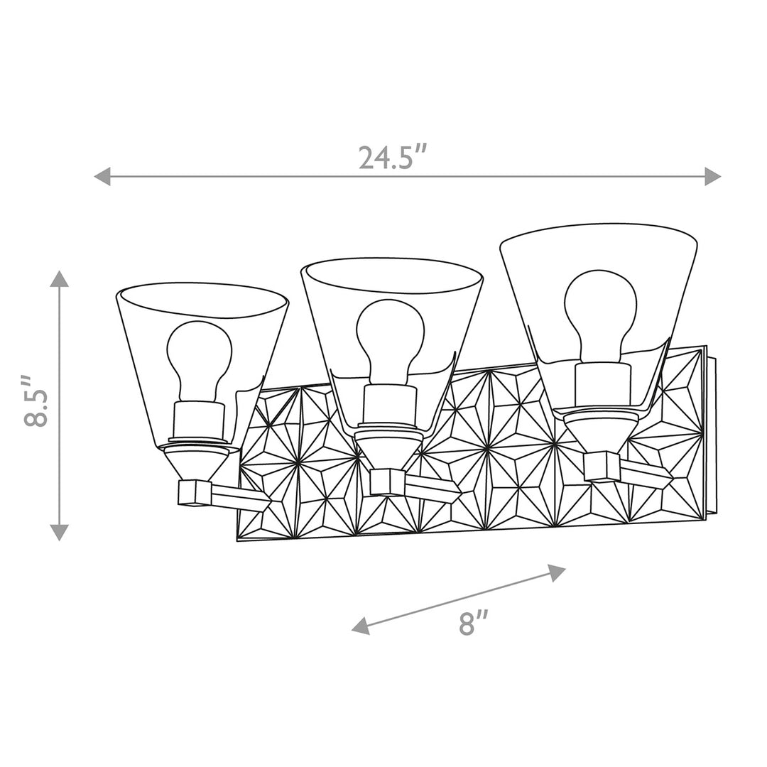 Alpha 3 Light Bath Bar Aged Brass