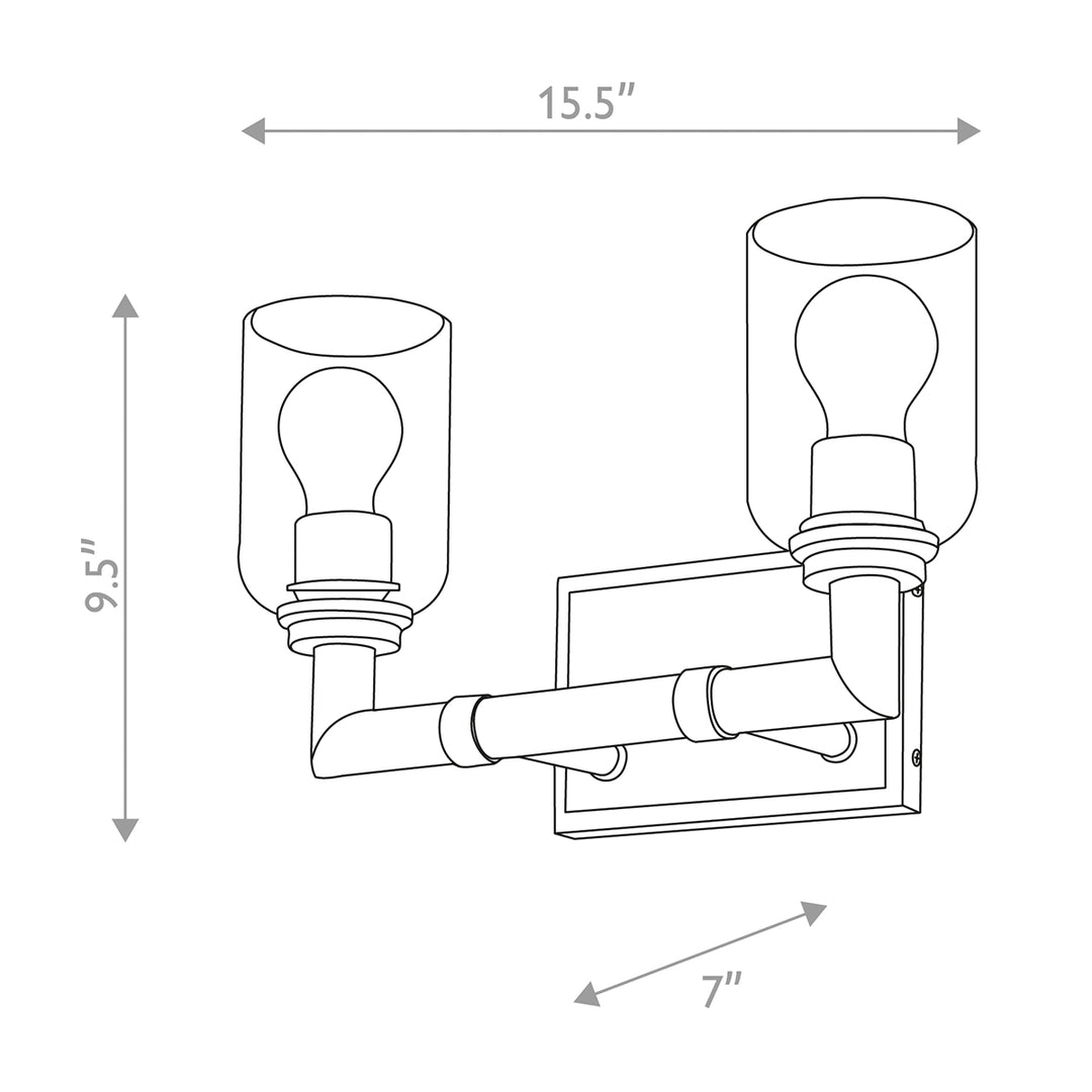 Rampart 2 Light Bath Bar Polished Chrome