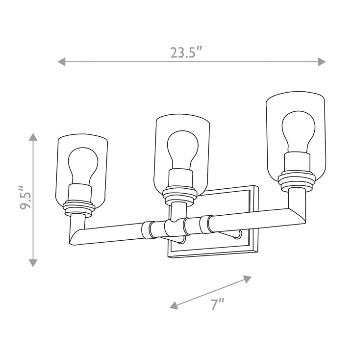 Rampart 3 Light Bath Bar Polished Chrome