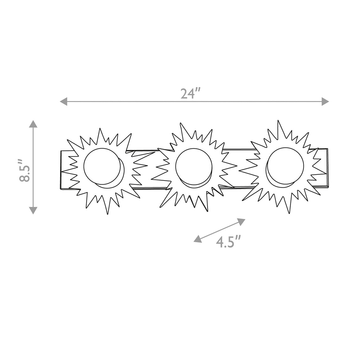 Soleil 3 Light Bath Bar Polished Chrome