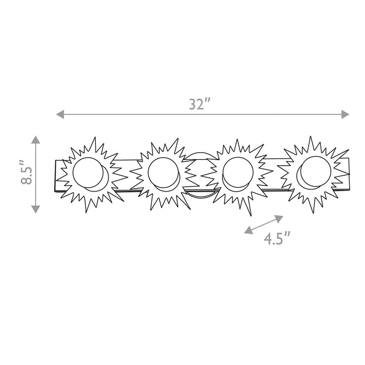 Soleil 4 Light Bath Bar Polished Chrome