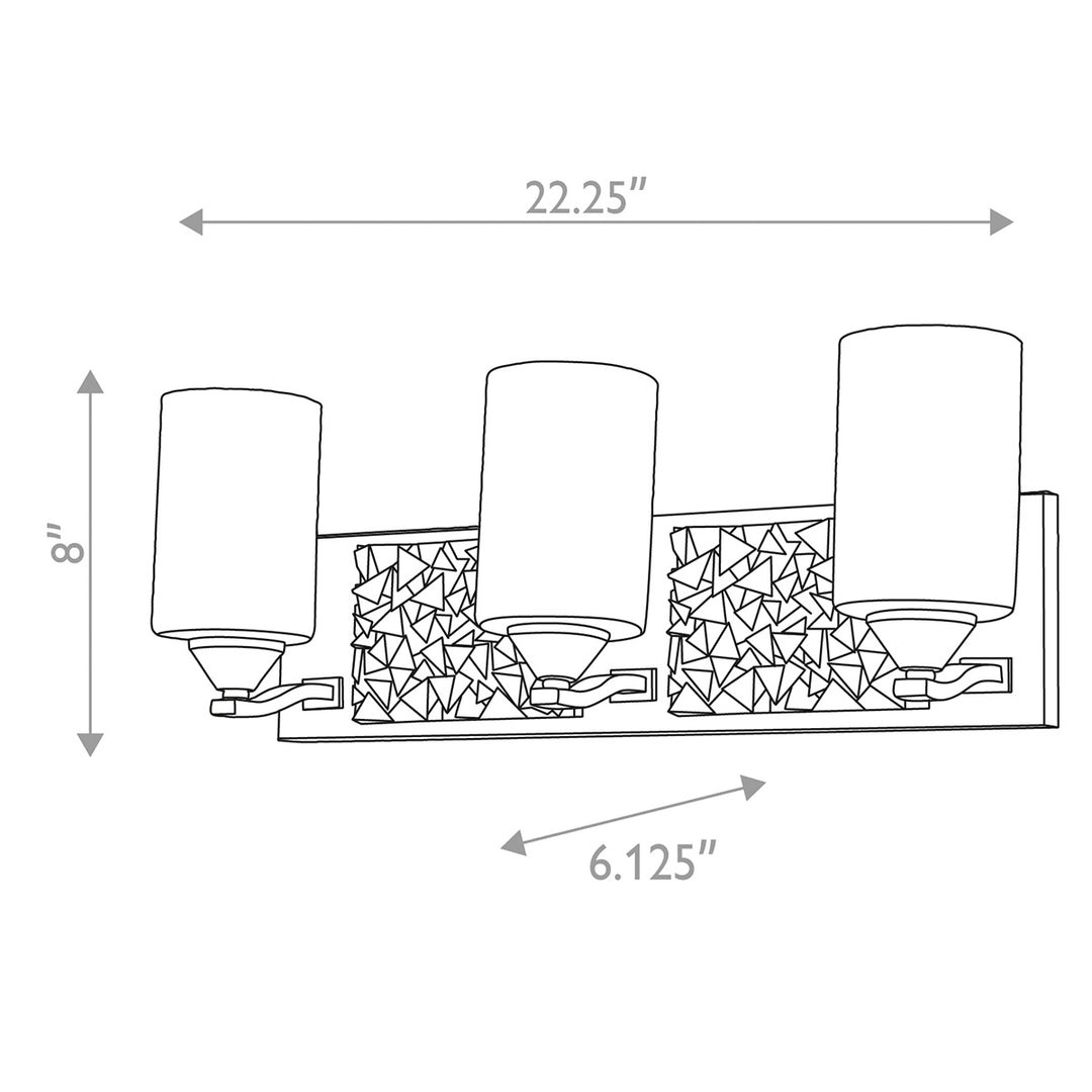 Bocage 3 Light Bath Bar Chrome and Silver