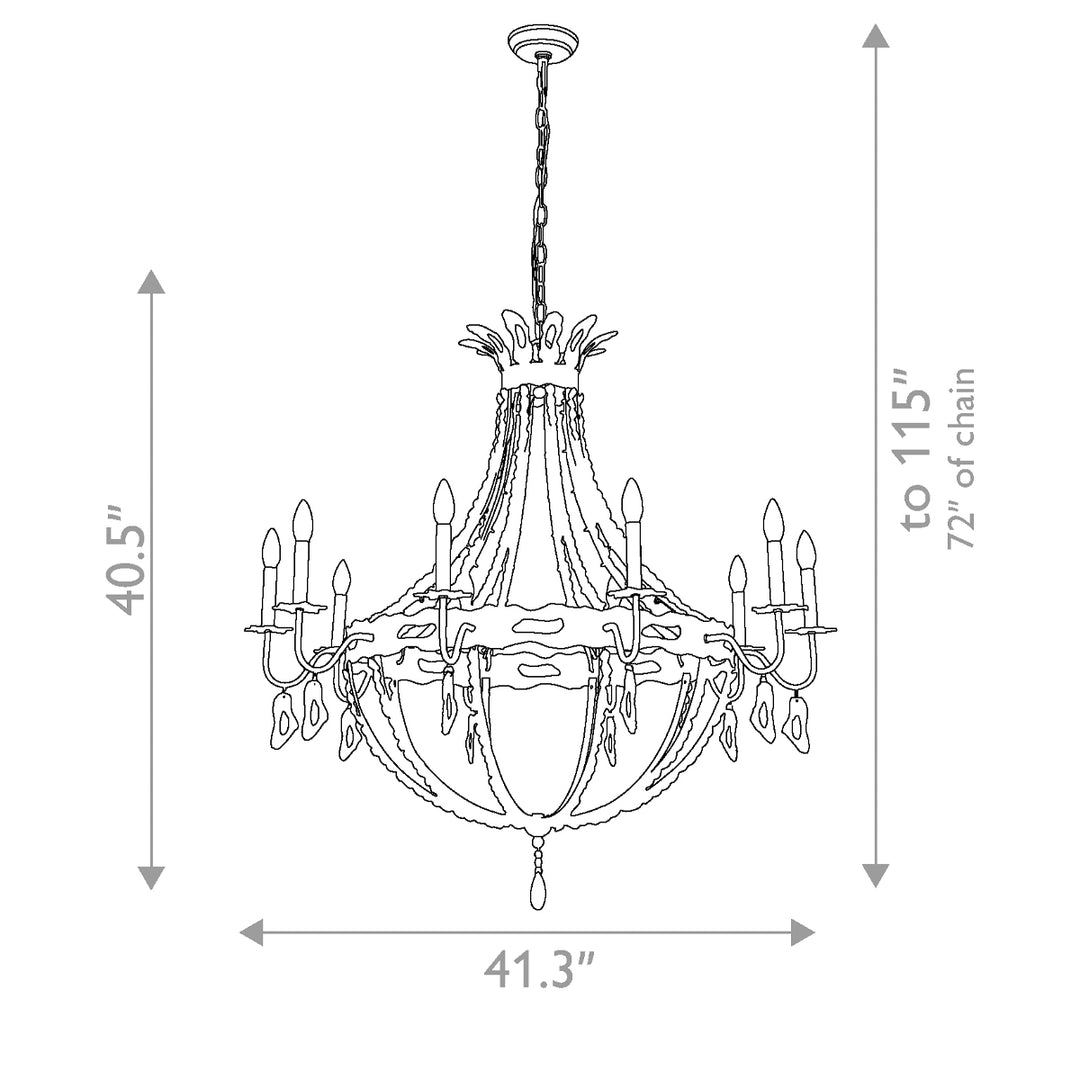 Monteleone 10 Light Chandelier - Gold