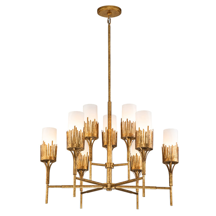Sawgrass 9 Lt Chandelier in Gold Leaf