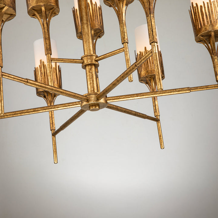 Sawgrass 9 Lt Chandelier in Gold Leaf