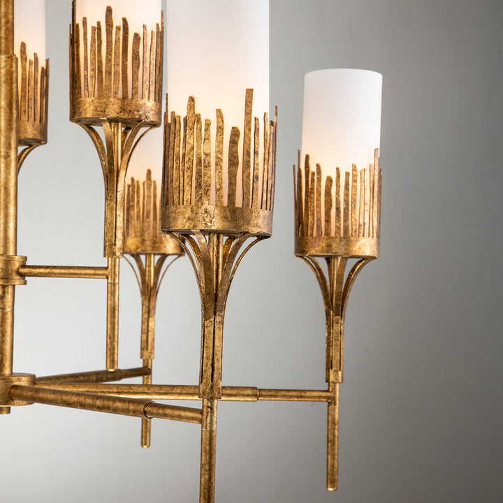 Sawgrass 9 Lt Chandelier in Gold Leaf