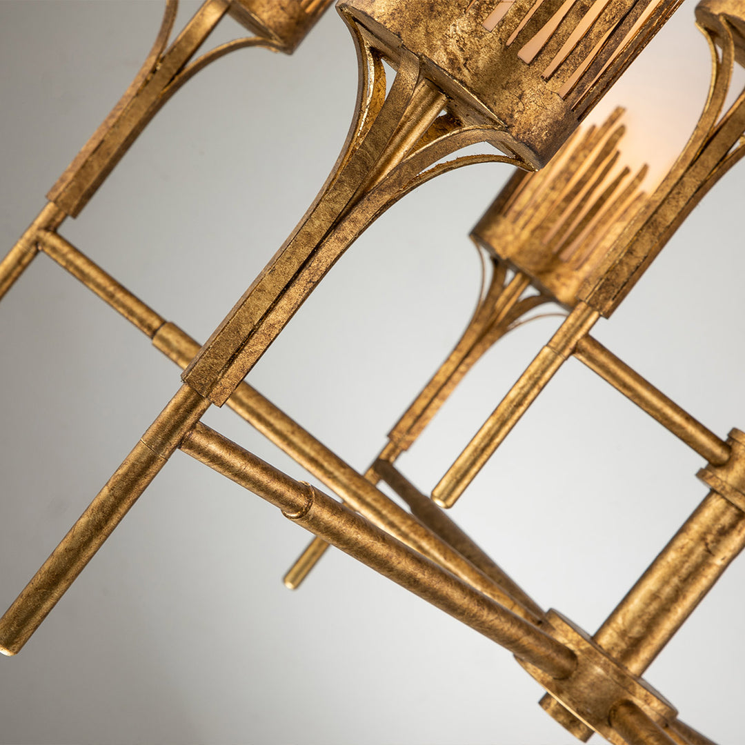 Sawgrass 9 Lt Chandelier in Gold Leaf