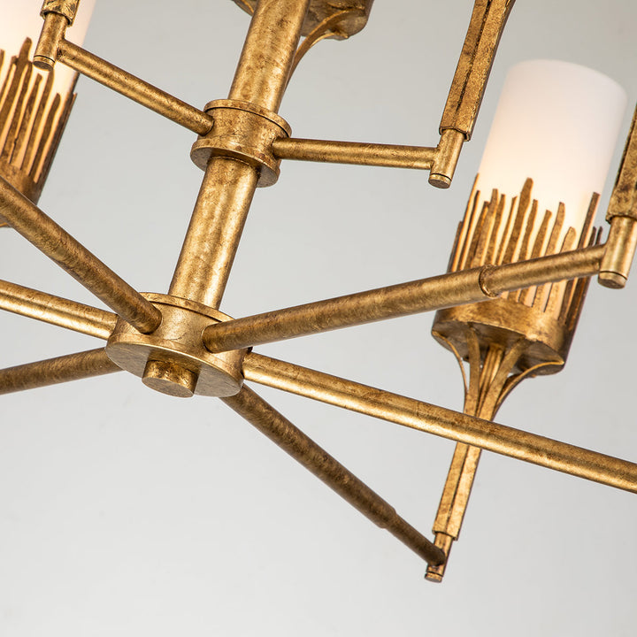 Sawgrass 9 Lt Chandelier in Gold Leaf