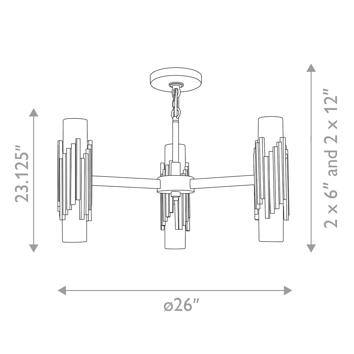 Marvel 6 Light Chandelier – Aged Brass – Lucas McKearn