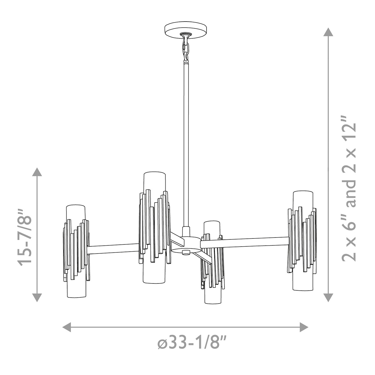 マロン　8 Marvel 8 Light Chandelier – Aged Brass – Lucas McKearn